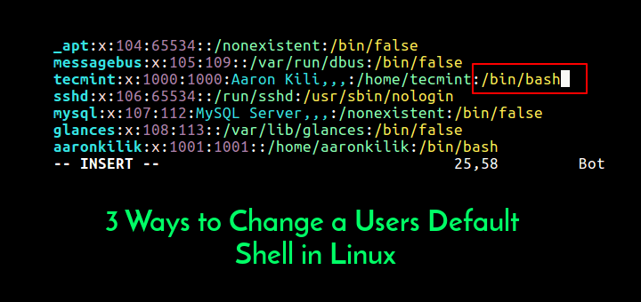 Linuxでユーザーデフォルトシェルを変更する3つの方法