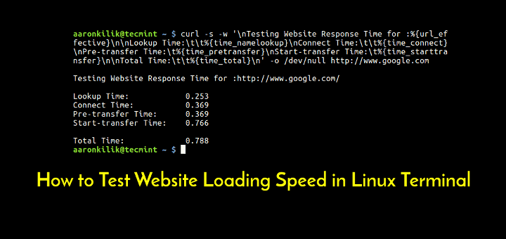 LinuxターミナルでWebサイトの読み込み速度をテストする方法