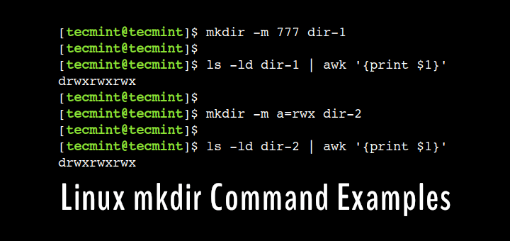 Linux mkdir コマンドの例