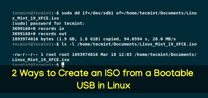 Linux でブート可能な USB から ISO を作成する 2 つの方法