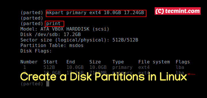 Linuxでディスクパーティションを作成する方法