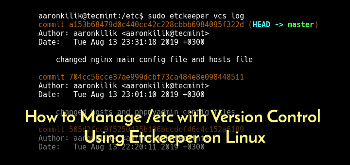 Linux で etckeeper を使用してバージョン管理で /etc を管理する方法