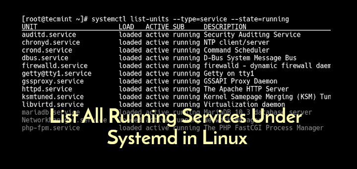 LinuxのSystemDに基づいてすべての実行中のサービスをリストする方法