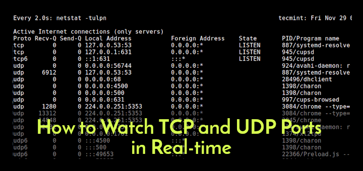 TCP および UDP ポートをリアルタイムで監視する方法