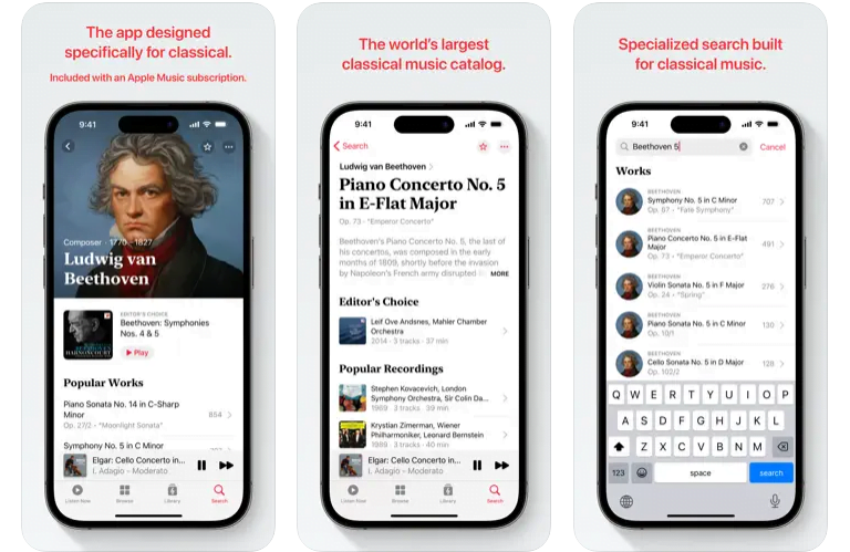 Apple Music Classicalは3月28日に発売予定