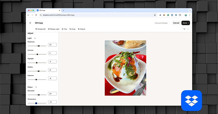 Dropbox で写真を編集する手順